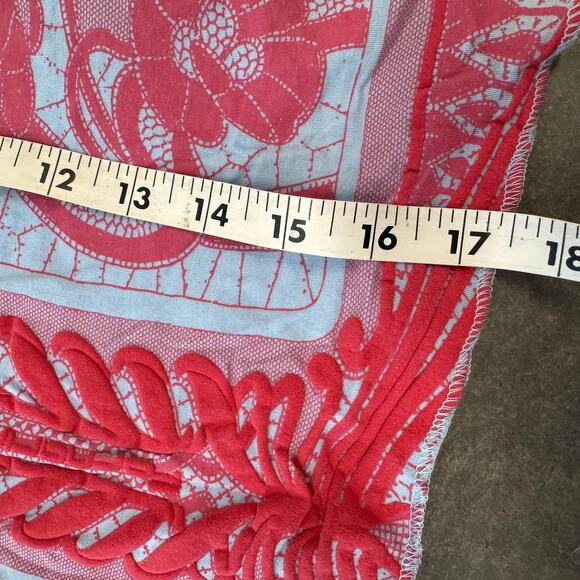 Vintage Y2K Fornarina Made In Italy Cross Embossed Puff Baby Tee Blue Pink Small - Picture 6 of 6